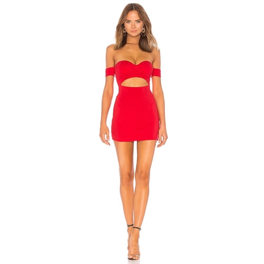 h:ours Raph Off Shoulder Cut-Out Dress